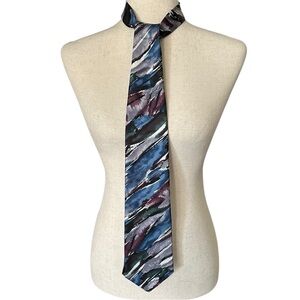 J T Becket Men's Silk Tie‎ Multicolor Geometric Designer Classic Length